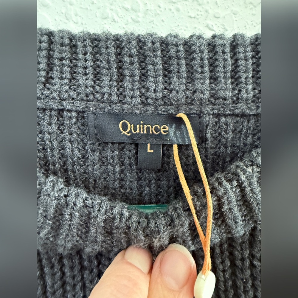 Quince Charcoal Ribbed Crewneck Sweater - Picture 5 of 12